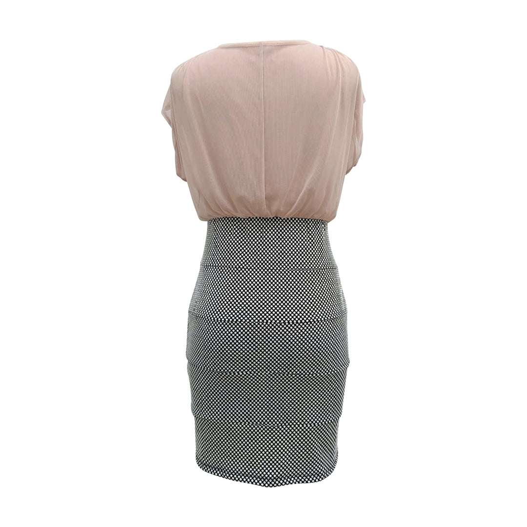 Chiffon Relaxed top and Tweed Pencil Skirt mini Dress