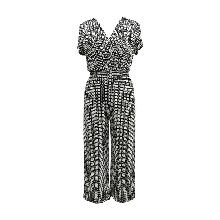 Faux wrapped relaxed wide legs jumpsuit