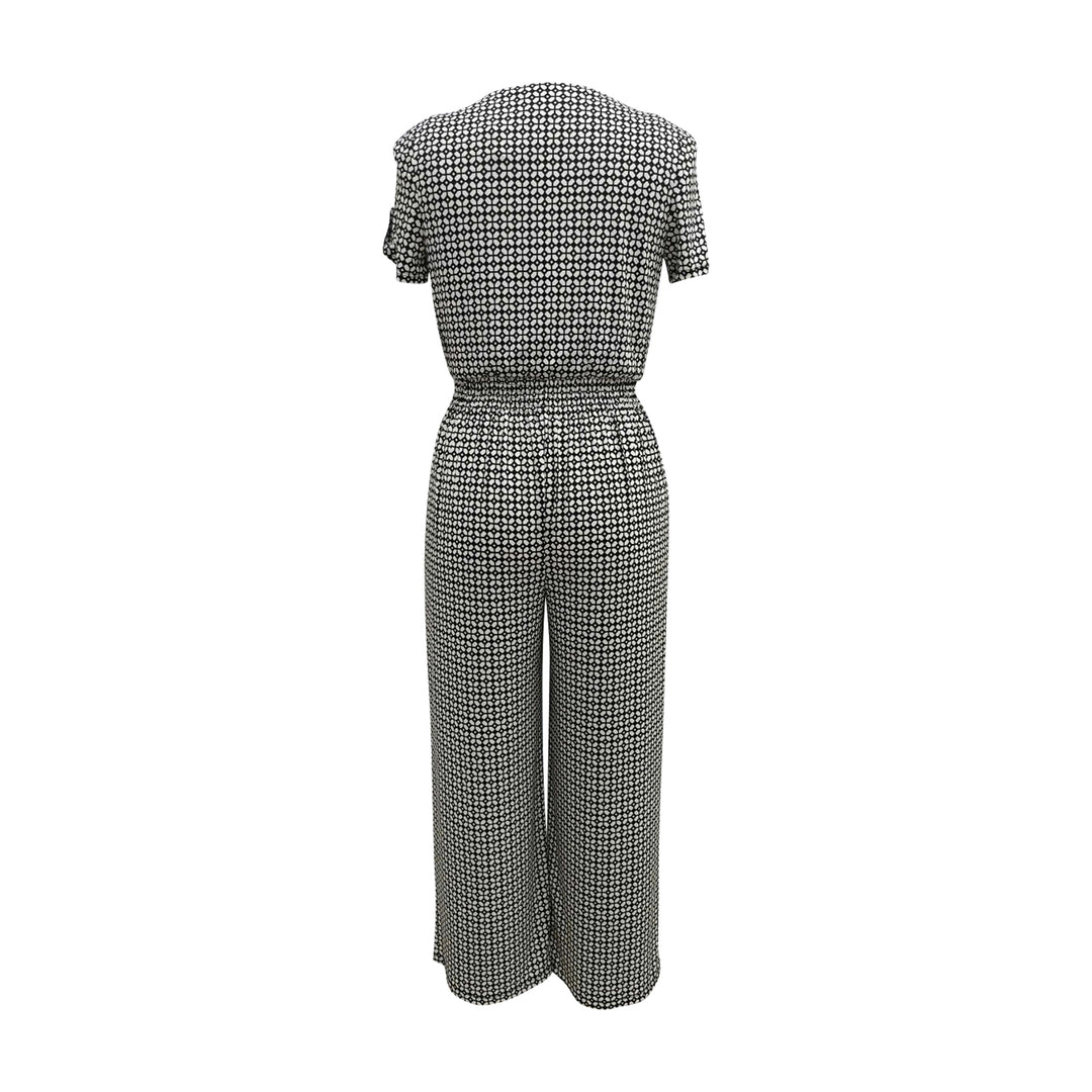 Faux wrapped relaxed wide legs jumpsuit