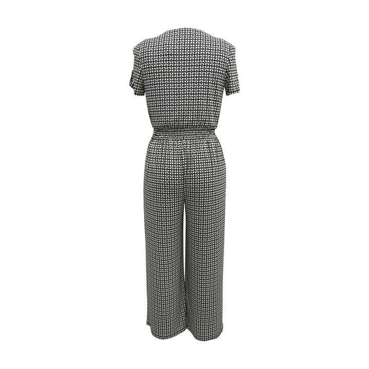 Faux wrapped relaxed wide legs jumpsuit