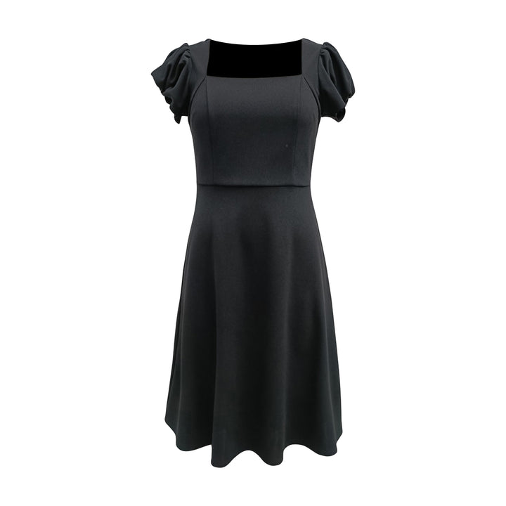Square Neck Rhinestone Detail hi-lo midi Dress