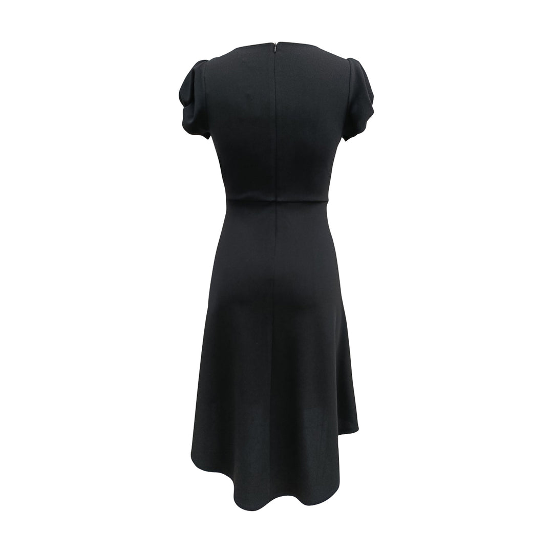 Square Neck Rhinestone Detail hi-lo midi Dress