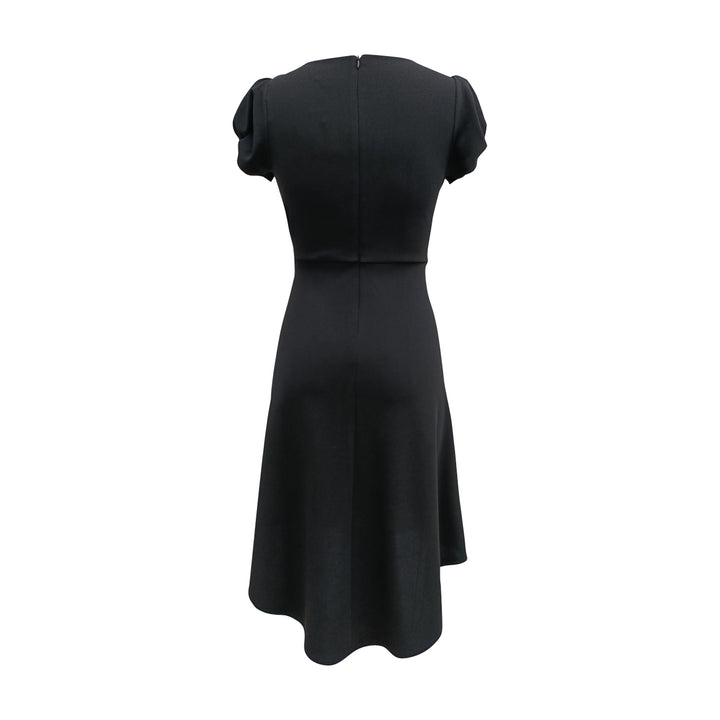 Square Neck Rhinestone Detail hi-lo midi Dress