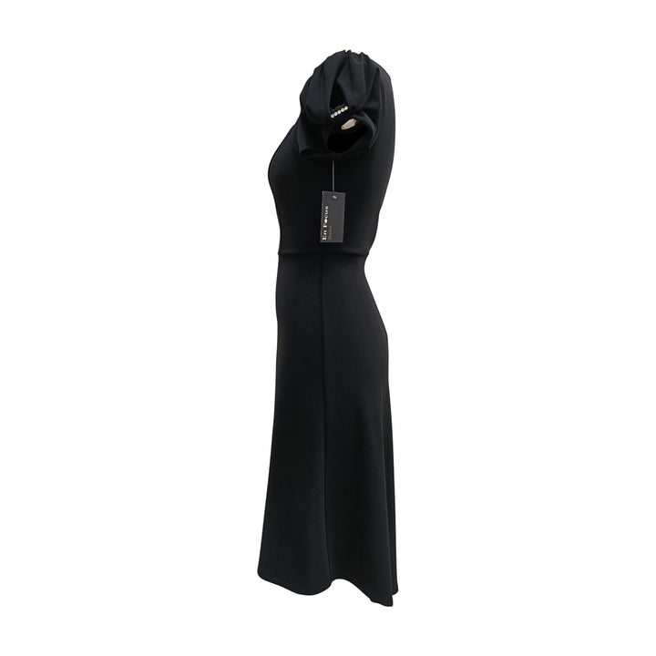 Square Neck Rhinestone Detail hi-lo midi Dress