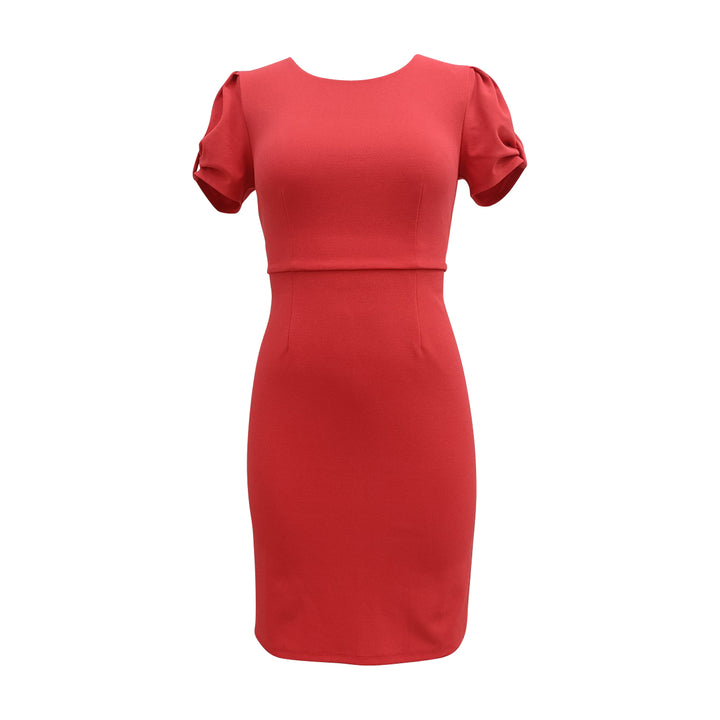 Ribbon Puff Sleeves Solid mini Dress
