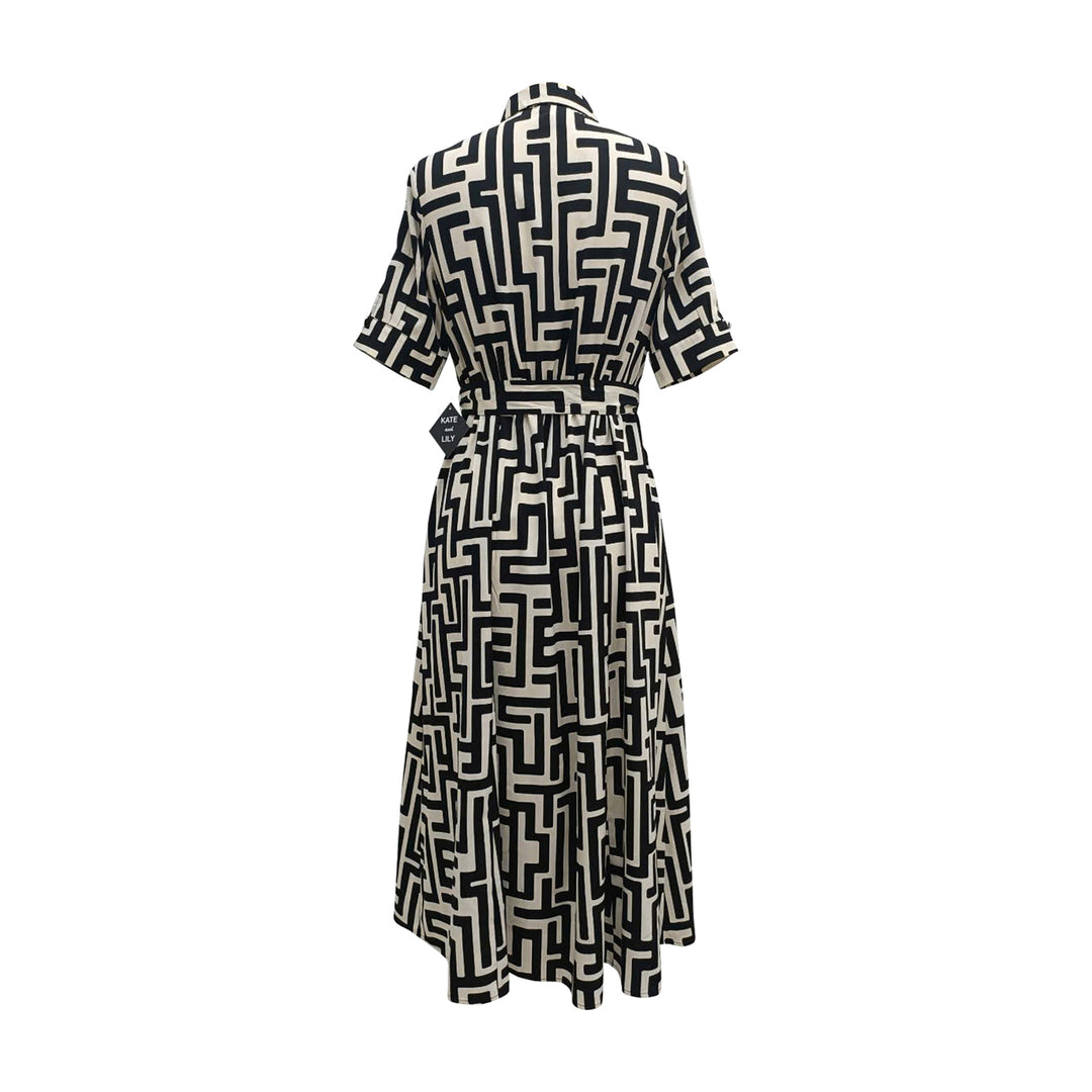 EN FOCUS STUDIO Maze Half Sleeves Shirt Maxi Dress