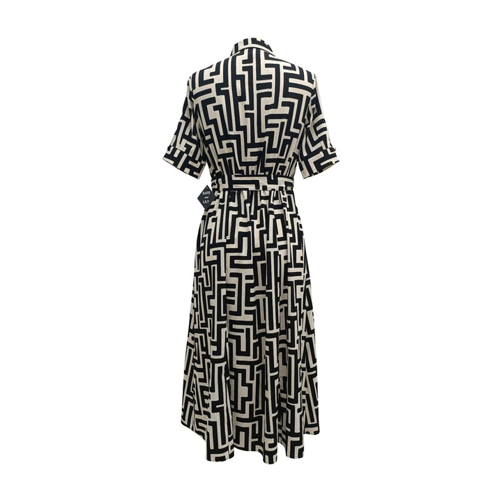 EN FOCUS STUDIO Maze Half Sleeves Shirt Maxi Dress