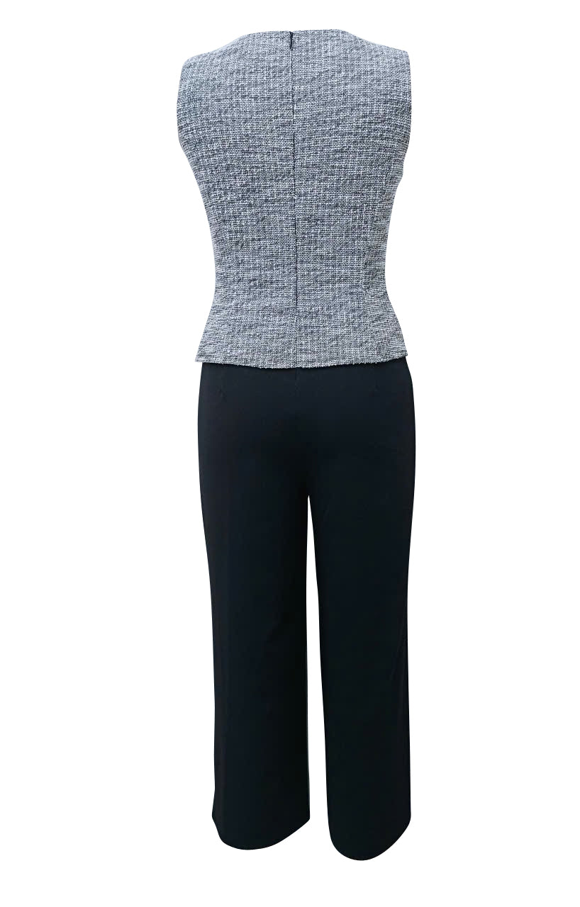 Tweed boucle top jumpsuit