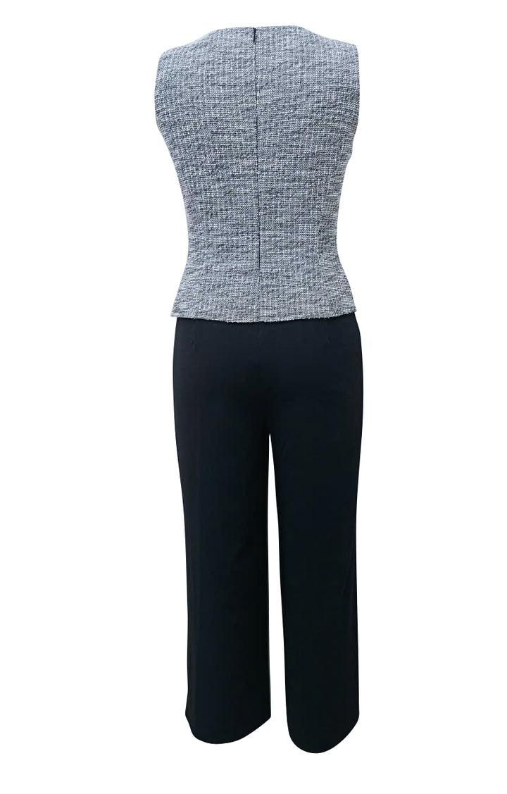 Tweed boucle top jumpsuit