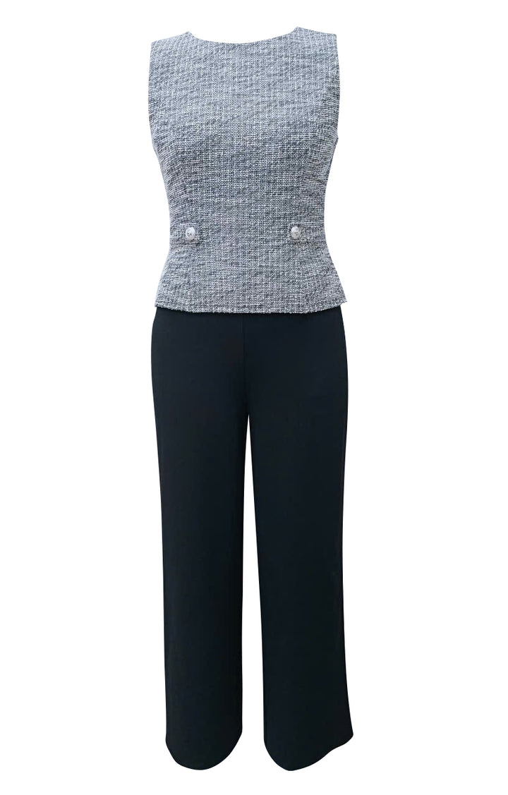 Tweed boucle top jumpsuit
