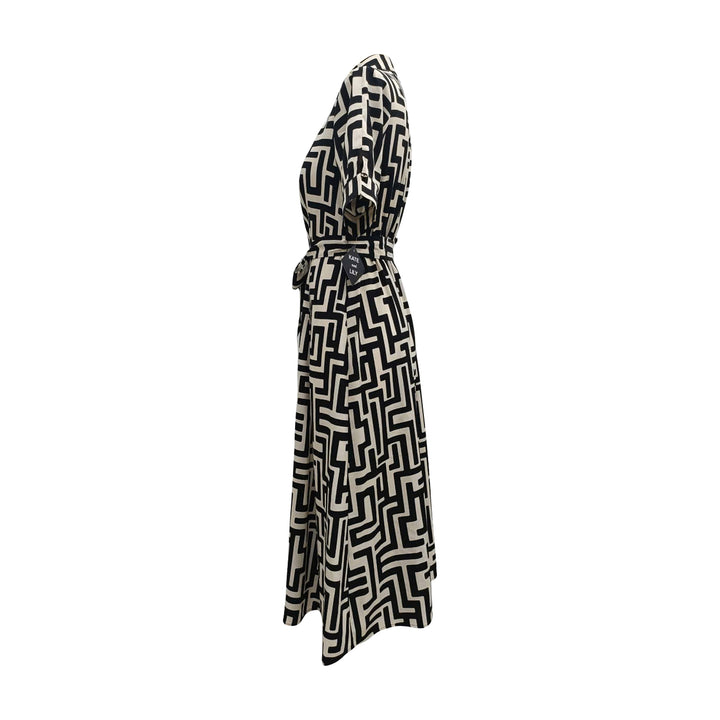 EN FOCUS STUDIO Maze Half Sleeves Shirt Maxi Dress